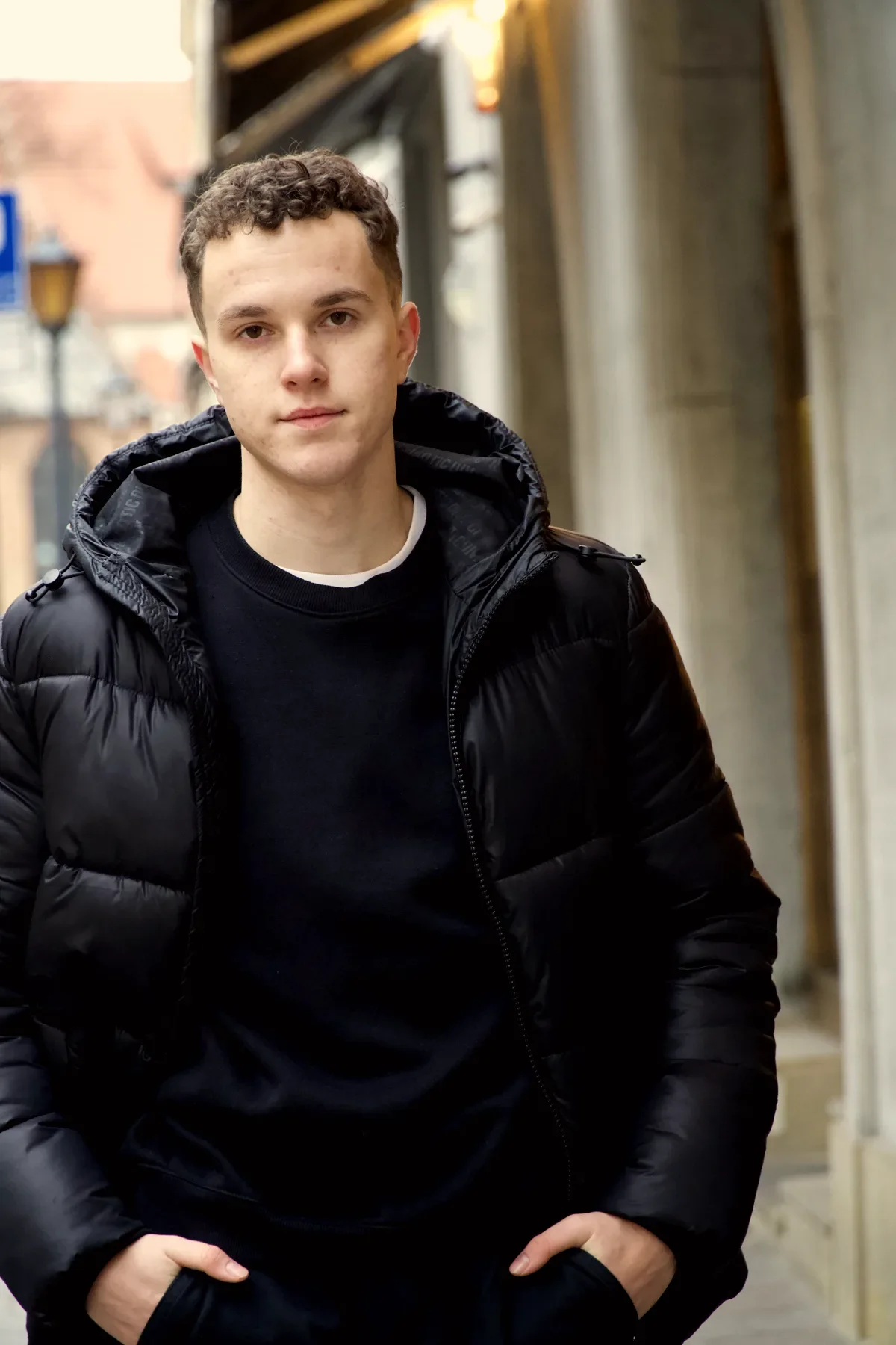 Mykhailo Riabokon on a street in Katowice