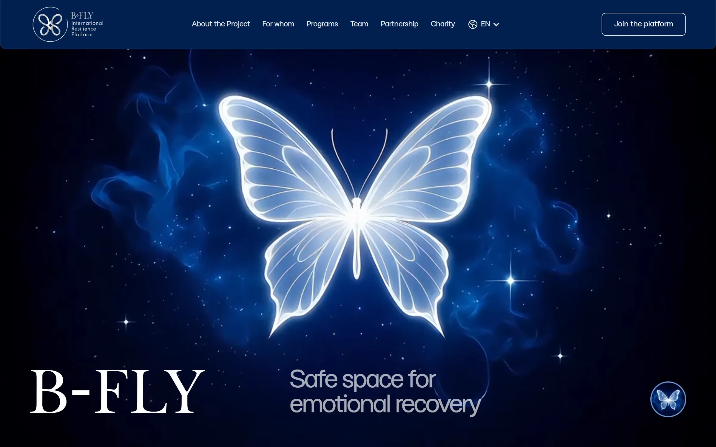 B-FLY website, first screen