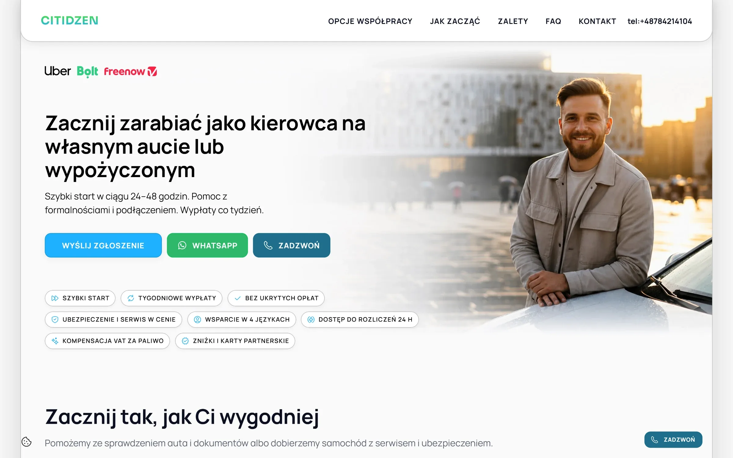 Citidzen website, first screen